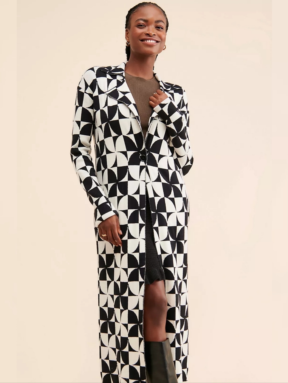 Show Me Your‎ Mumu Jane Sweater Jacket Black And White Women's